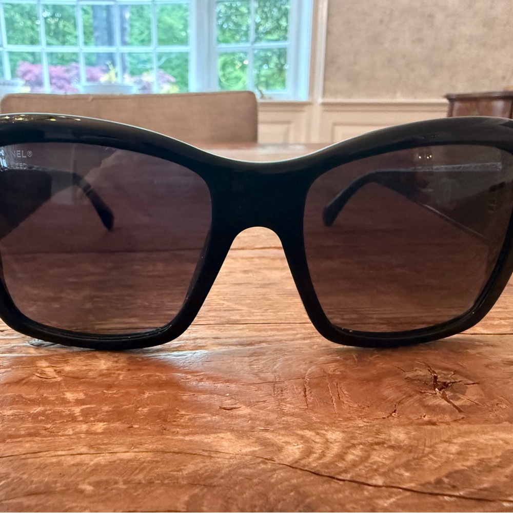 CHANEL Black Oversized Square Sunglasses with Jewel Detail Ultra Luxe